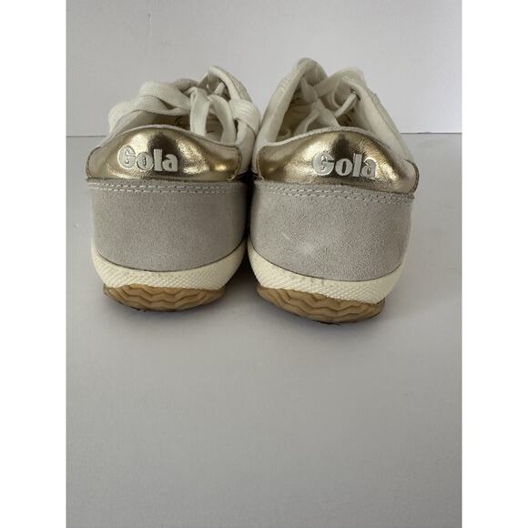 Gola Badminton Clas548 Casual Trainers Off White/Gold Size 8.5 - Picture 4 of 14